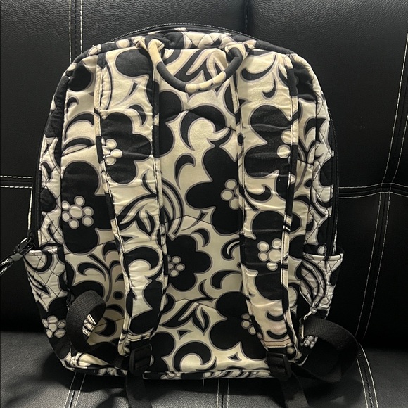 Vera Bradley Black and White Floral Backpack - Picture 2 of 4